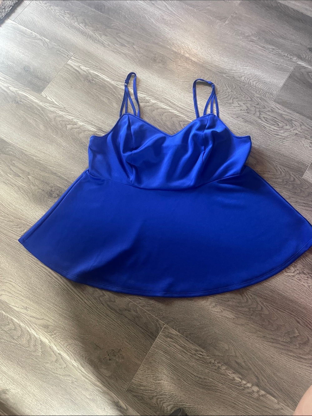 torrid Royal Blue Satin Cowl Peplum Cami